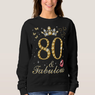 Camiseta 80 E Fabuloso 80 de Aniversário, 80 Anos E Fabul