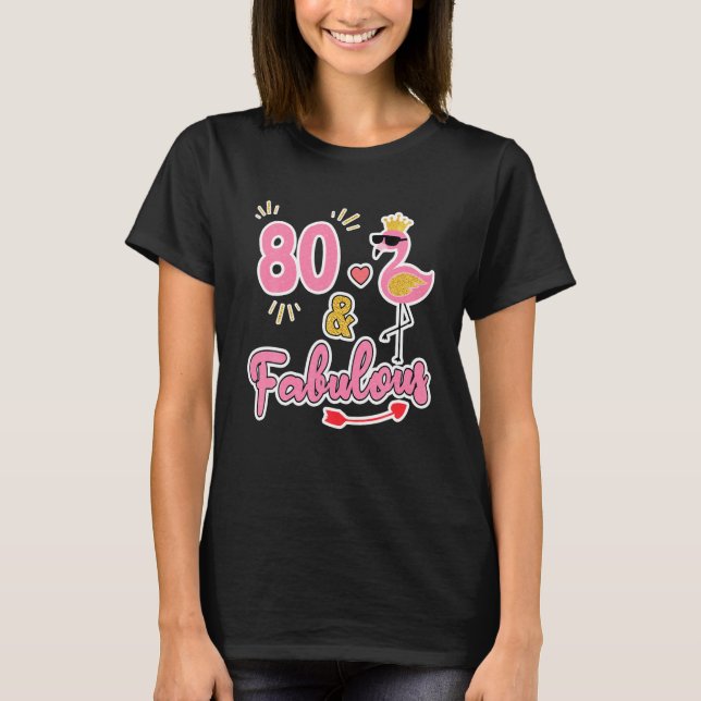 Camiseta 80 E Fabuloso Aniversário De 80 De Presente De 80  (Frente)