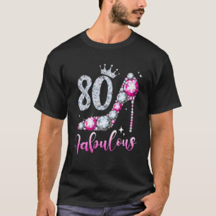 Camiseta 80 E Fabuloso Calçado de aniversário Crown Diamond