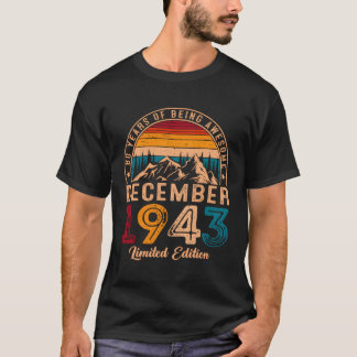 Camiseta 80 Incrível Desde 80 de dezembro de 1943