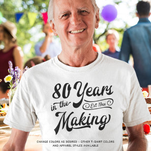 Camiseta 80 ou Qualquer Ano Retroativo de Aniversário no Fa