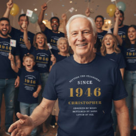 Camiseta 80 Personalizado Aniversário 1946 Adicionar Nome A