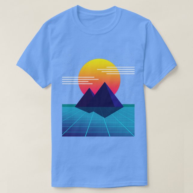 Camiseta 80 Sunset Nostalgic Computer Graphic (Frente do Design)