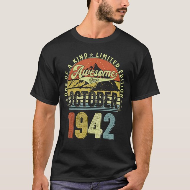 Camiseta 80 Year Old Awesome Since October 1942 80th Birthd (Frente)