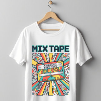 Camiseta 80s 90s Retro Mix Tape Cassette Nostalgia Design