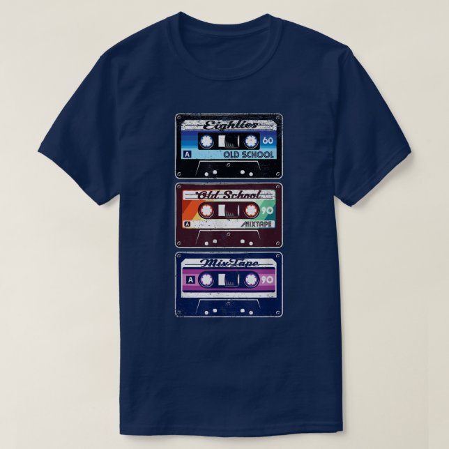 Camiseta 80's Music Cassette Tapes Retro Mixtape Gift  (Frente do Design)