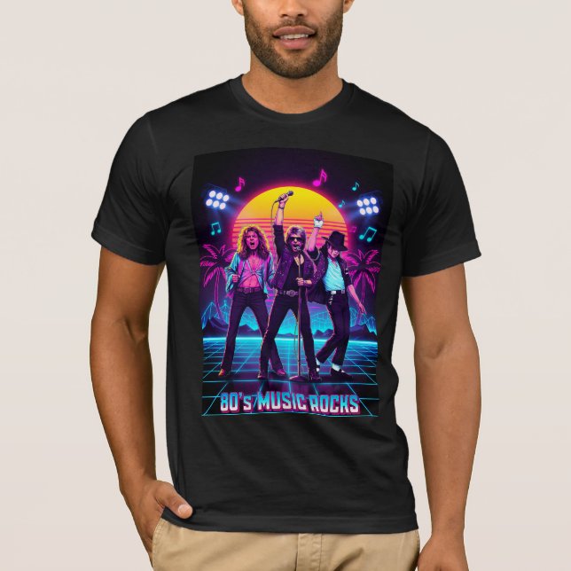 Camiseta 80's Music Rocks Retro Legends Concert Tee (Frente)