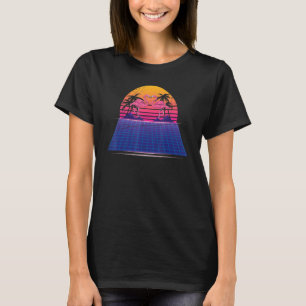 Camiseta 80s Vaporwave Palm Trees Bird Tropical Zoo Animal