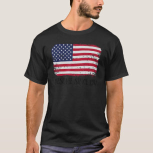 Camiseta 81rua Birthday Vintage Usa Flag Incrível Desde 194