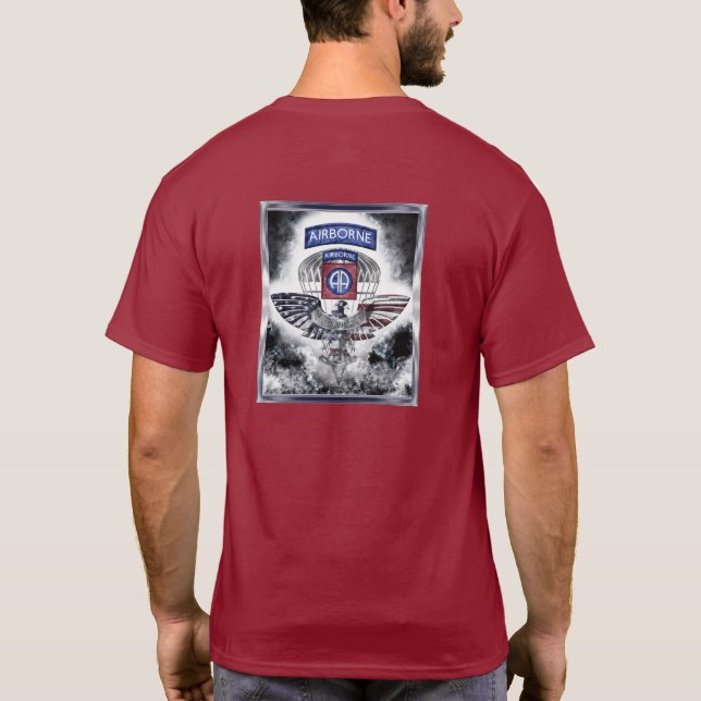 Camiseta 82ª Divisão Aerotransportada Explosivo Moldura Mar (Verso)