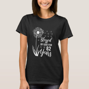 Camiseta 82º Aniversário Mulher Abençoada Por Deus Por 82 A