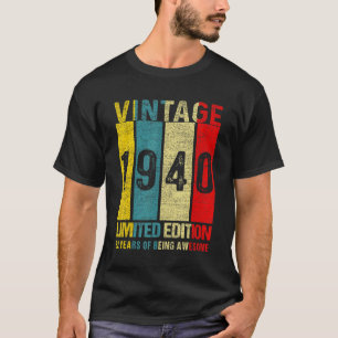 Camiseta 82 Aniversário Vintage 1940 82 Anos