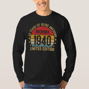 Camiseta 82 Anos De Esforço Dezembro De 1940 Retro 82º