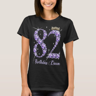 Camiseta 82 Anos É Minha Rainha Diamante de 82 Anos