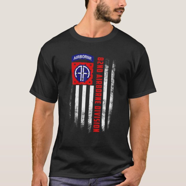 Camiseta 82Nd Airborne Division Veteran USA Flag Veterans D (Frente)