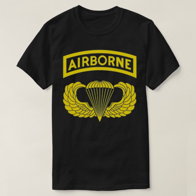Camiseta 82nd Army Airborne Division Paratrooper Tshirt, Ve (Frente do Design)