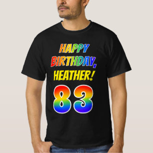Camiseta 83.º Aniversário — Negrito, Divertido, Rainbow