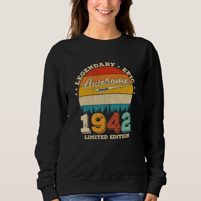 Camiseta 83 anos 1942 Retro Incrível 83º presente de aniver (Frente)