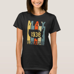 Camiseta 84º Aniversário De Maio De 1938 84 Anos De Esforço
