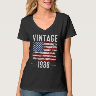 Camiseta 84.º Aniversário da Usa Flag Vintage American Flag