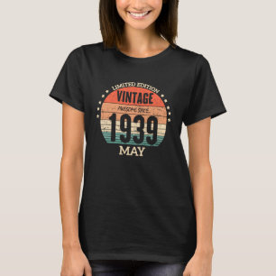Camiseta 84.º aniversário incrível desde maio de 1939 84 an