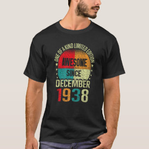 Camiseta 84 anos incrível desde dezembro de 1938 Vintage 84