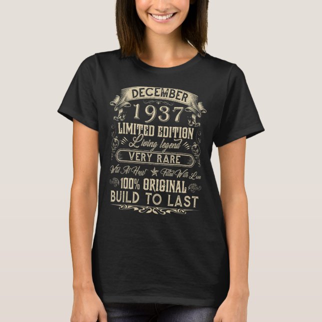Camiseta 85. º Aniversário, 85 anos de idade Decembe de Ret (Frente)