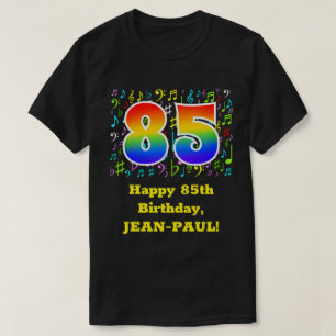 Camiseta 85.º aniversário: Símbolos de Música Coloridos, Ra