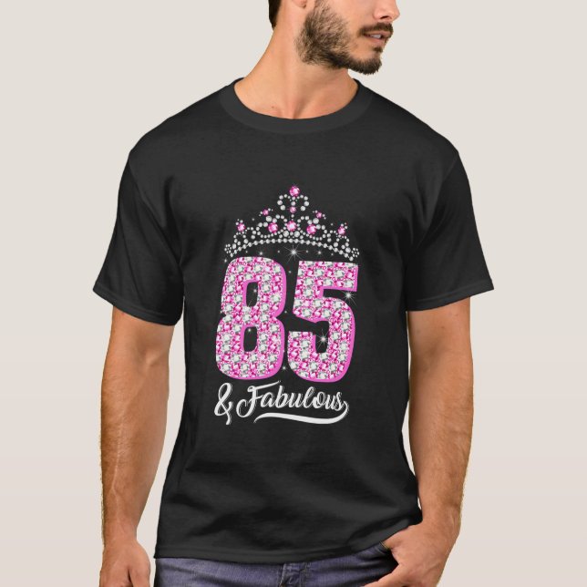 Camiseta 85 E Fabuloso 85. º Aniversário Da Coroa De Diaman (Frente)