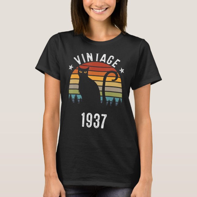 Camiseta 85.o aniversário, Vintage 1937, 85 anos (Frente)