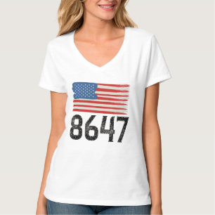 Camiseta 8647 Declaração Política Anti-Trump Americana
