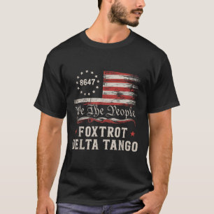 Camiseta 8647 Foxtrots Deltas Tangos Bandeira da América