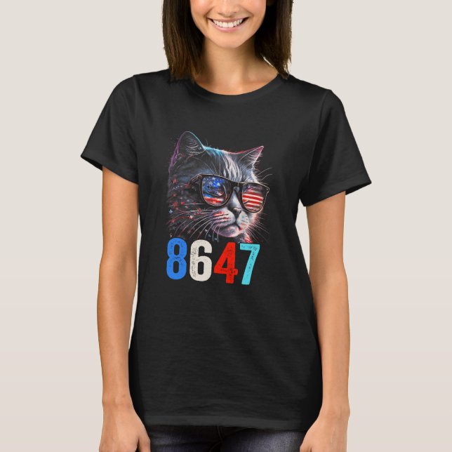 Camiseta 8647 retrô 86 47 Amantes de Cat (Frente)