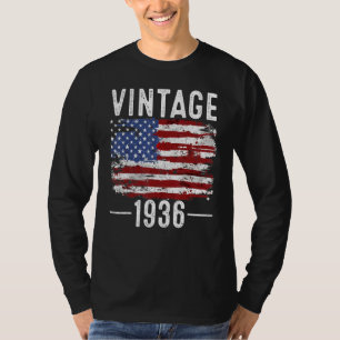 Camiseta 86.º Aniversário da Usa Flag Vintage American Flag