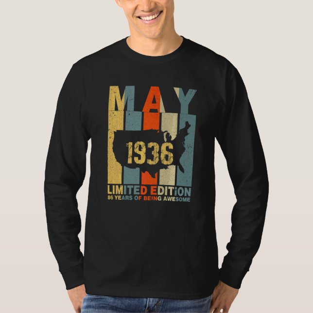 Camiseta 86. º aniversário de maio de 1936 86 anos de ser i (Frente)