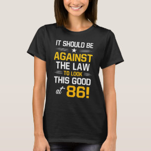 Camiseta 86. º aniversário Homens com 86 anos