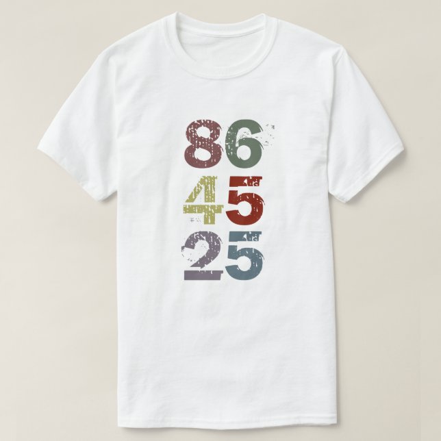 Camiseta 86 45 25 - acuse o trunfo com a 25a alteração (Frente do Design)
