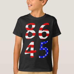 Camiseta 86 45 Bandeira Patriótica Anti Trump em Dificuldad