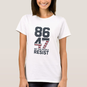 Camiseta 86 47 Resistir Anti Trump Vintage 8647 Bandeira EU