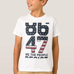 Camiseta 86 47 Resistir Anti Trump Vintage 8647 Bandeira EU