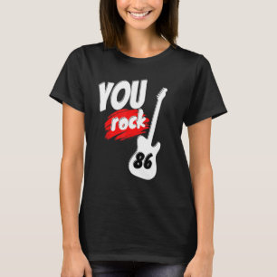 Camiseta 86 Anos 86 Aniversário Guitarra You Rock Musical C