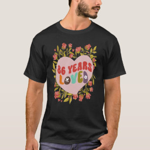 Camiseta 86 anos amavam as mulheres celebrações de aniversá