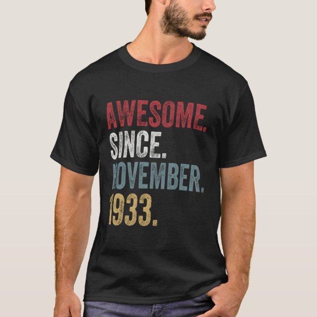 Camiseta 87º Aniversário S Desde Novembro De 1933 87 Anos G (Frente)