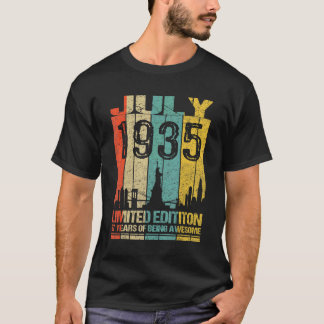 Camiseta 87.º Aniversário Julho De 1935 87 Anos De Esforço