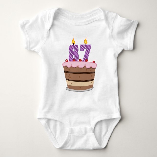 Camiseta 87 anos no Bolo de Aniversário (Frente)