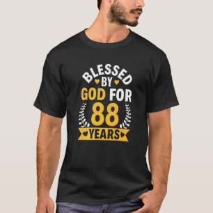 Camiseta 88º Aniversário Mulher abençoada por Deus por 88 a