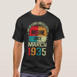 Camiseta 88 anos incríveis desde março de 1935 Vintage 88th