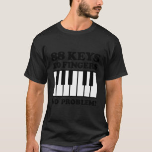 Camiseta 88 Teclas 10 Dedos Sem Problema Script Negrito