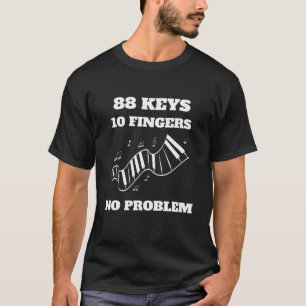 Camiseta 88 Teclas 10 Dedos Sem Problema Tocador de Piano P