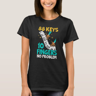 Camiseta 88 Teclas 10 Dedos Sem Problemas Piano Musical Ins